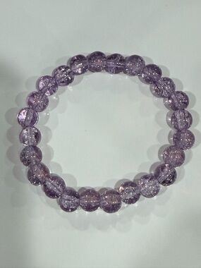 Lavender Crackle Quartz Beaded Stretch Bracelet